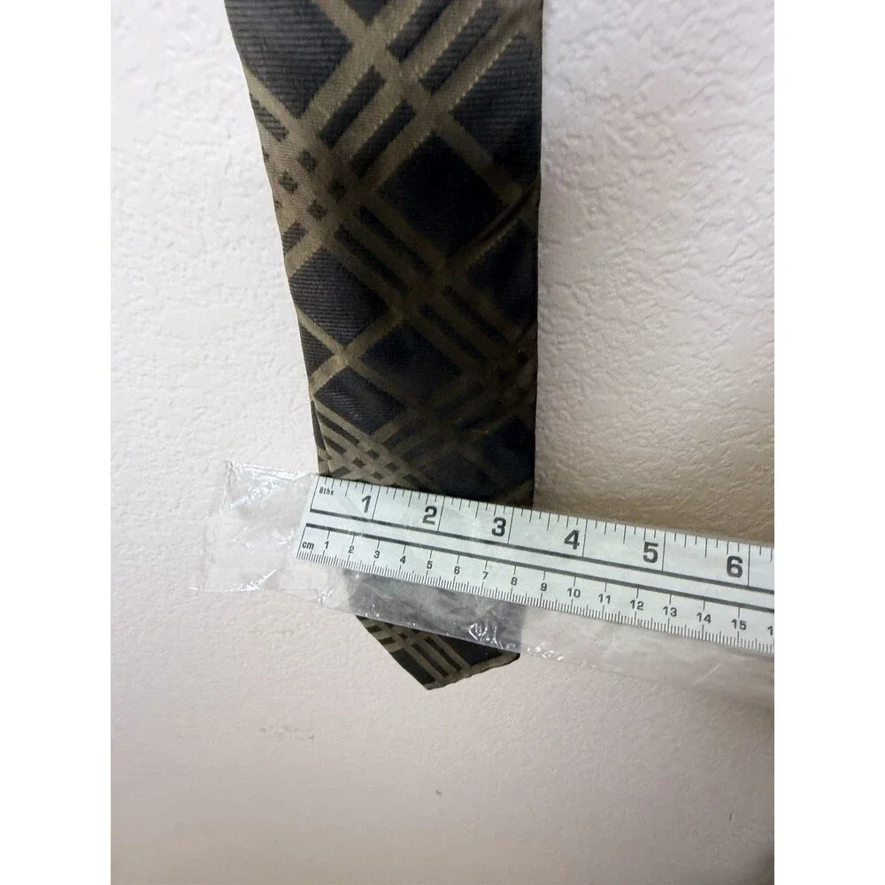 Burberry London Brown Check 100% Silk Tie Necktie Hand Made In Italy 3”